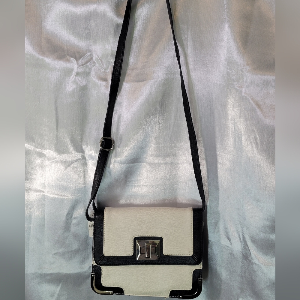 Express Black and White Crossbody Bag with Minimalist Design